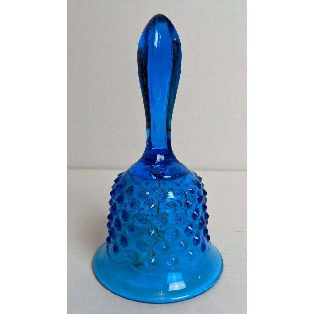 Cobalt Blue Hobnail Glass Bell 6 Inch